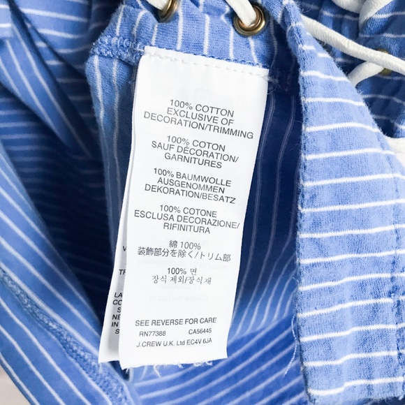 J. Crew Lace-up Tunic Shirt Stripe Blue White Size XXS - Picture 5 of 6